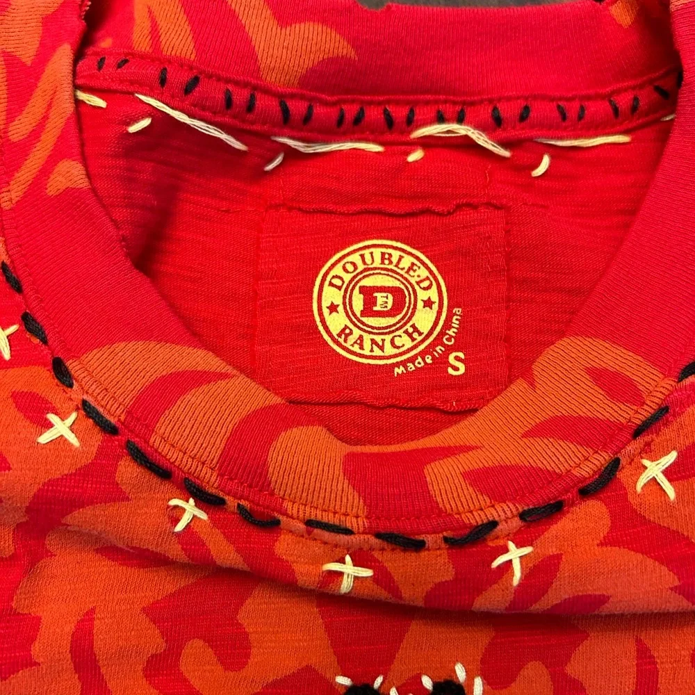 NWT Double D Ranch Red Embroidered Short Sleeve Top - Picture 8 of 9